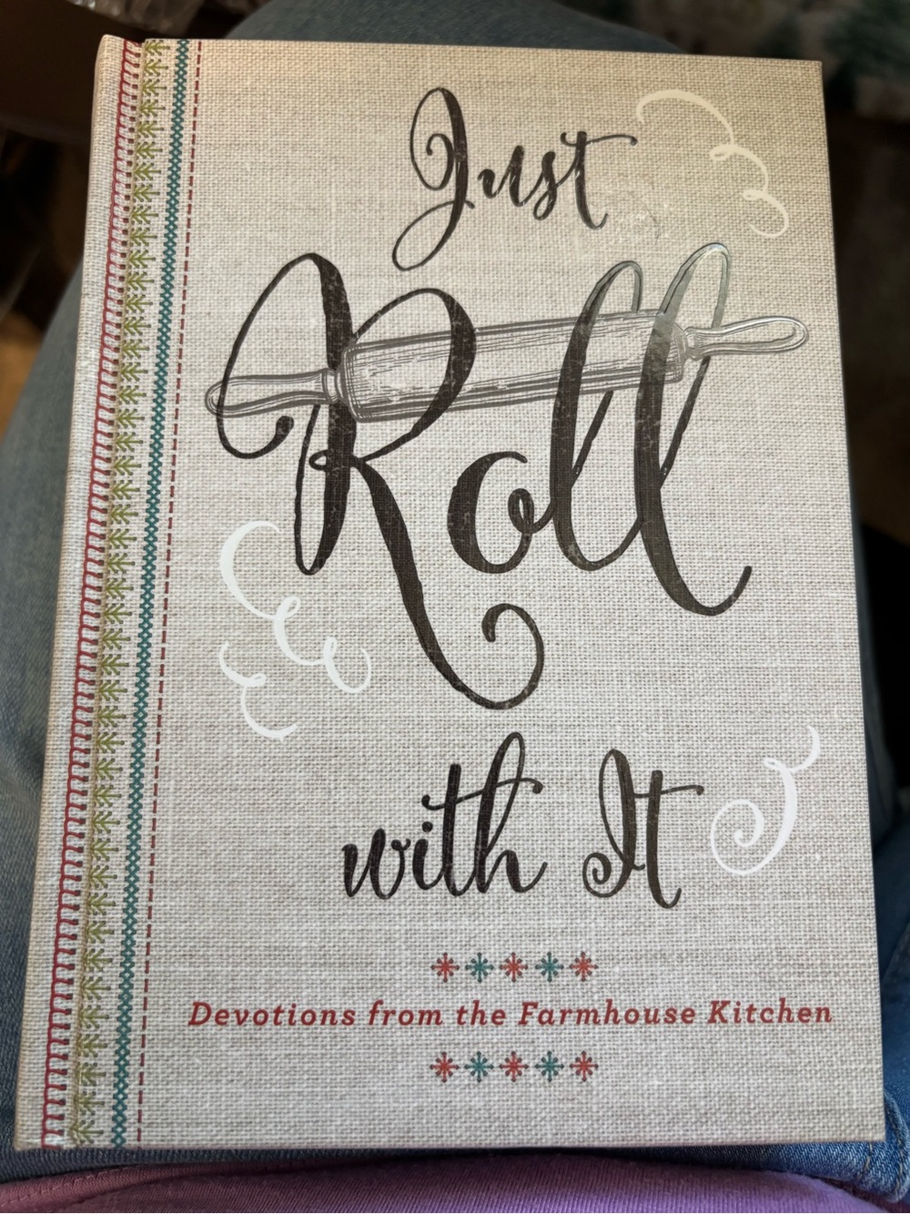 Just Roll With It Farmhouse Kitchen Devotional Book - Beige